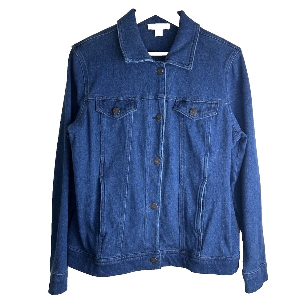 Coldwater Creek Stretch Denim Jacket Grandmacore Comfy Size L